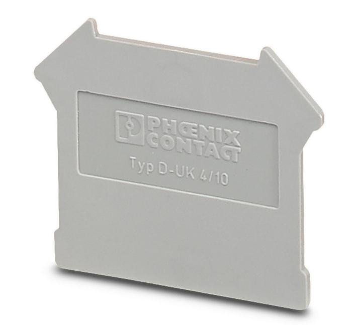 Flasque d’extrémité Phoenix Contact D-UK4/10 pour Blocs terminal à rail DIN