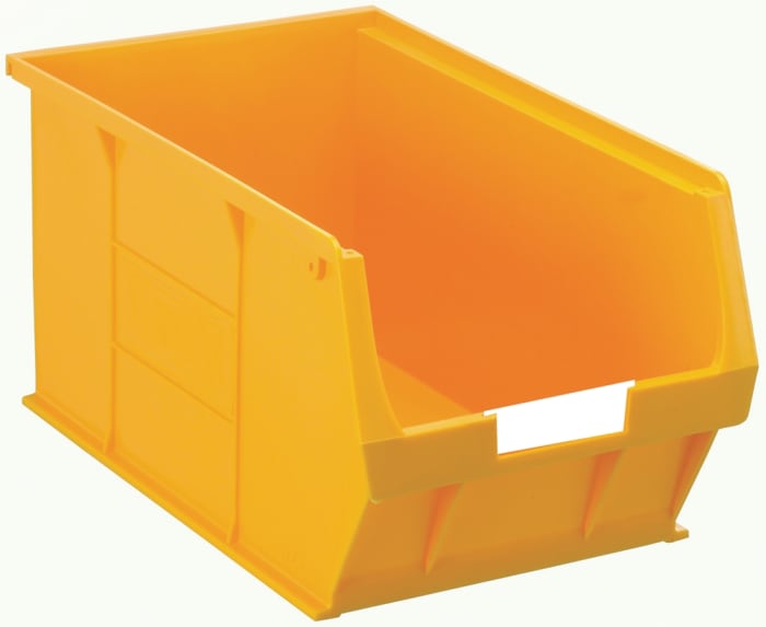 RS PRO Polypropylene Storage Bin, 350 mm x 205 mm x 181 mm, Yellow