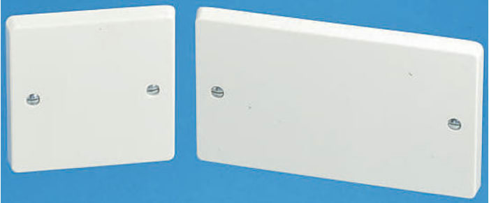 White moulded 2 gang blanking plate