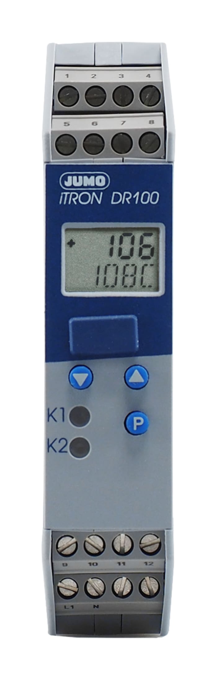 Jumo iTRON PID Temperature Controller, 2 Output Relay, 110 → 240 V ac Supply Voltage