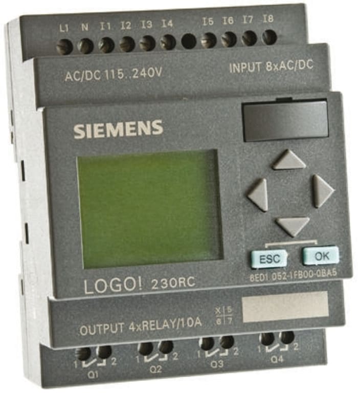 Siemens Lojik Modülü, 8 x Giriş, 4 x Çıkış, Ekranlı, 115 V ac/dc, 230 V ac/dc