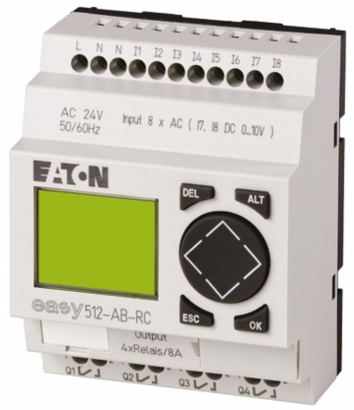 Eaton EASY Logic Module, 24 V ac Relay, 8 x Input, 4 x Output With Display
