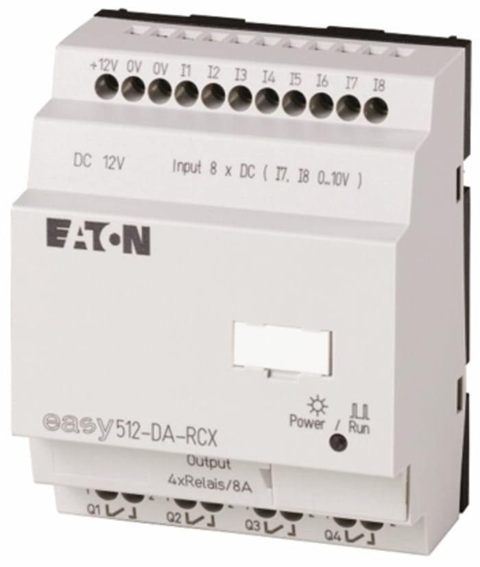 Eaton easy Logic Module, 12 V dc Relay, 8 x Input, 4 x Output Without Display