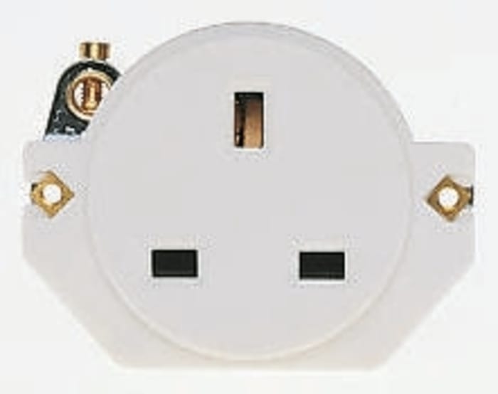 MEM White 1 Gang Power Socket, 13A, BS 1363