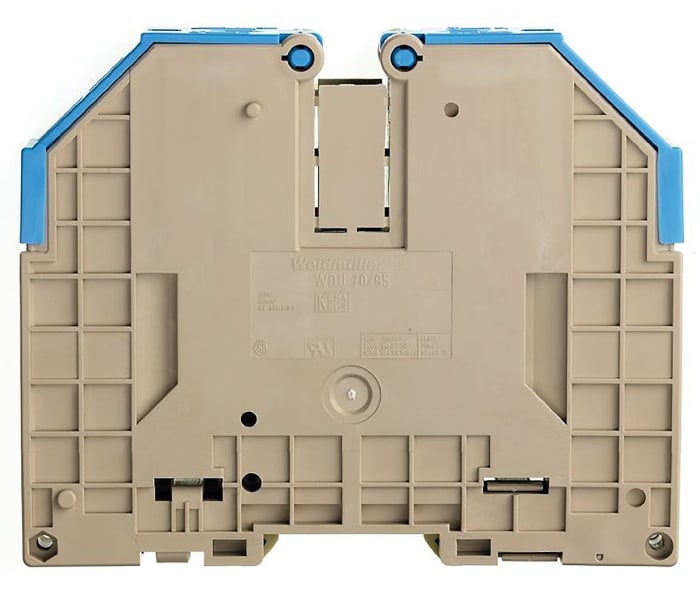Bloc de jonction de traversée Weidmuller WDU, 95mm², A visser, Bleu