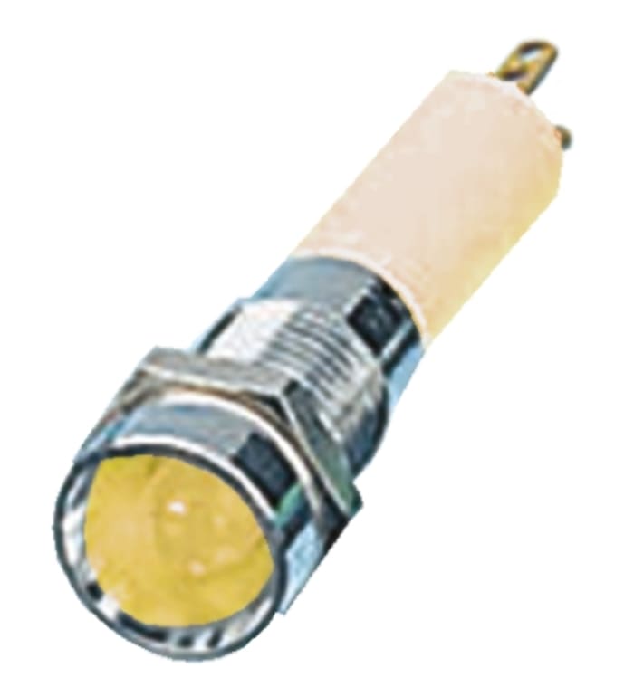 CML Innovative Technologies Yellow Panel Mount Indicator, 24V, 8mm Mounting Hole Size, Solder Tab Termination, IP67