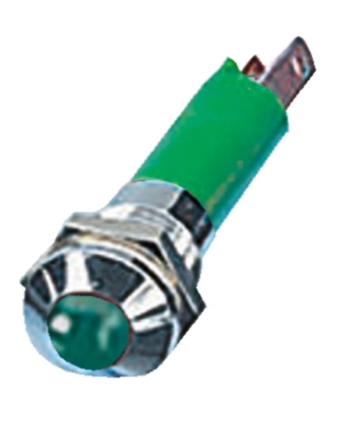 CML Innovative Technologies, Green Panel Mount Indicator, M8 Termination 12V, IP67, 8 mm