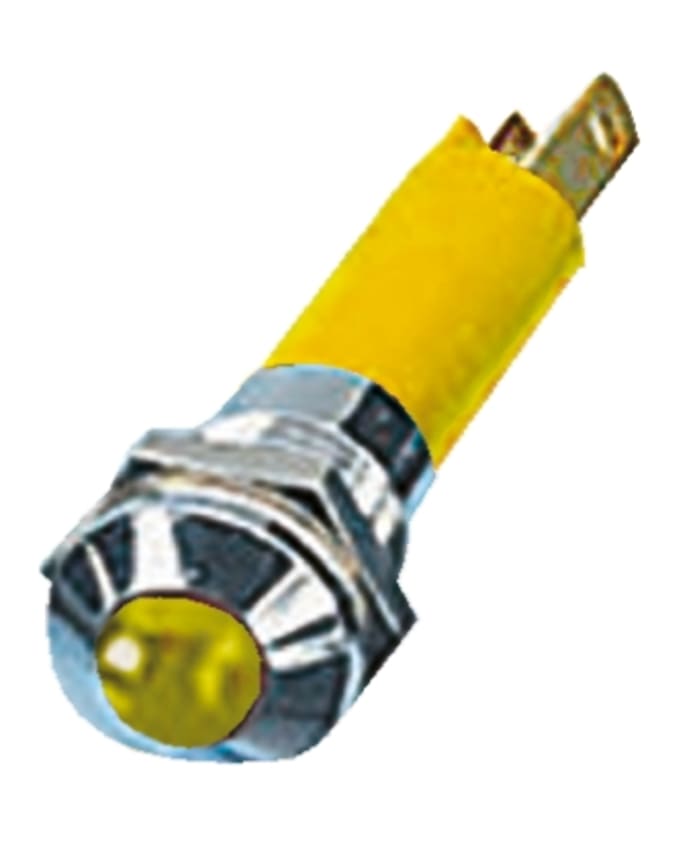 CML Innovative Technologies Yellow Panel Mount Indicator, 12V, 8mm Mounting Hole Size