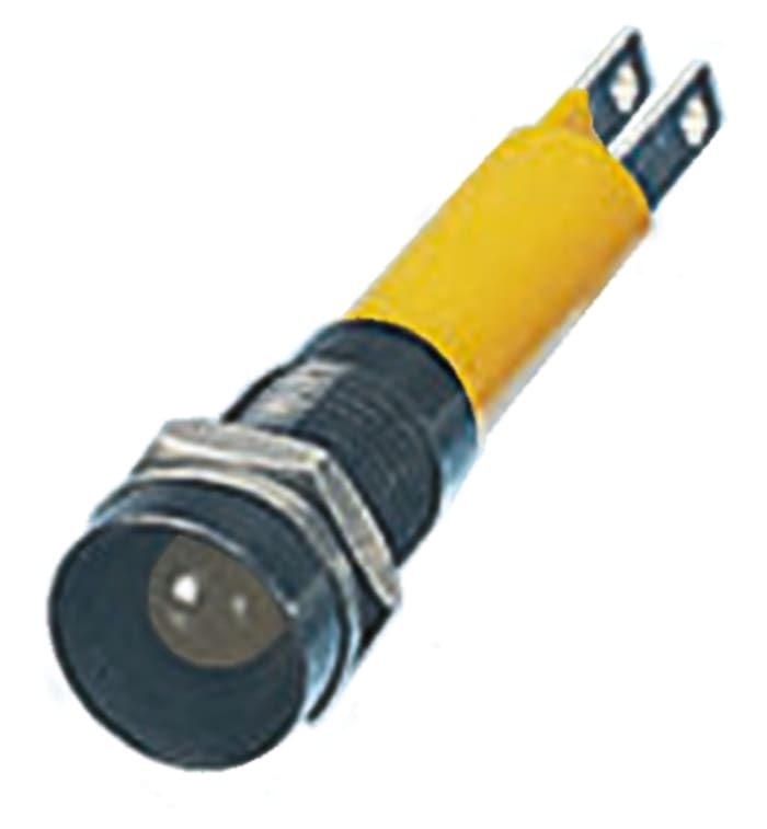 CML Innovative Technologies Yellow Panel Mount Indicator, 24V, 8mm Mounting Hole Size, Solder Tab Termination, IP67