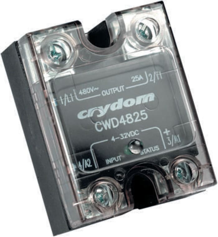 Sensata Crydom Solid State Relay, 25 A rms Load, Panel Mount, 280 V rms Load, 32 V Control