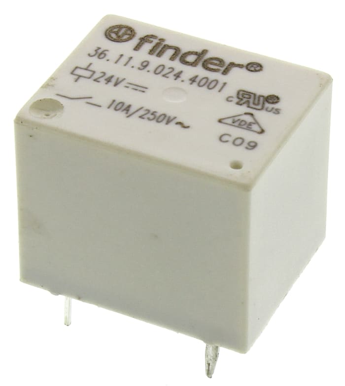 Relais Finder 36 Series, 1 RT, bobine 24V c.c. Montage sur CI 360mW