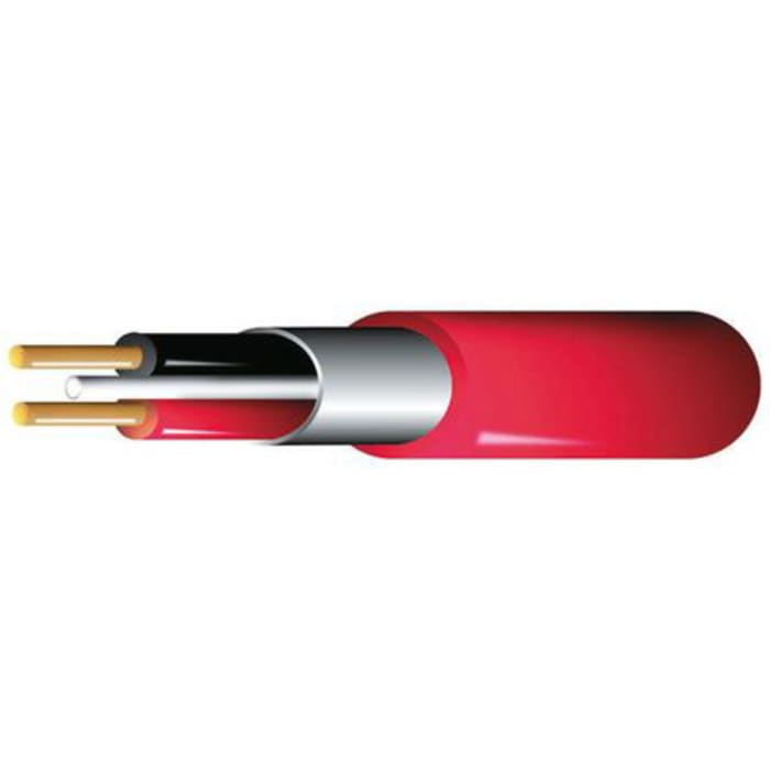 Prysmian FP200, Fire Performance LSZH, 50m 2 Core, Red Power Cable +70°C