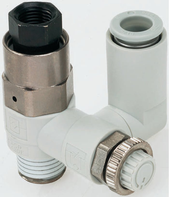 SMC ASP Series Threaded Flow Regulator, R 1/2 Male Inlet Port x 10mm Tube Outlet Port