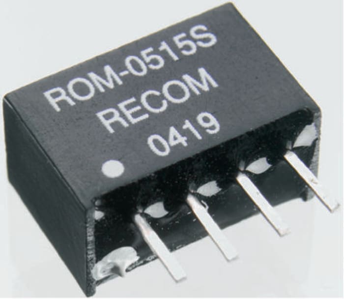 Recom Isolated DC-DC Converter, 15V dc/ 66mA Output, 4.5 → 5.5 V dc Input, 1W, Through Hole, +85°C Max Temp