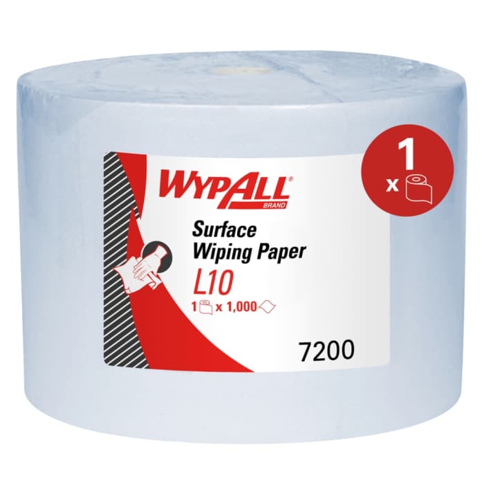 Kimberly Clark WypAll L10 General Clean 7200 Wiper Roll Blue Paper Towel, 380 x 235mm, 1000 Sheets