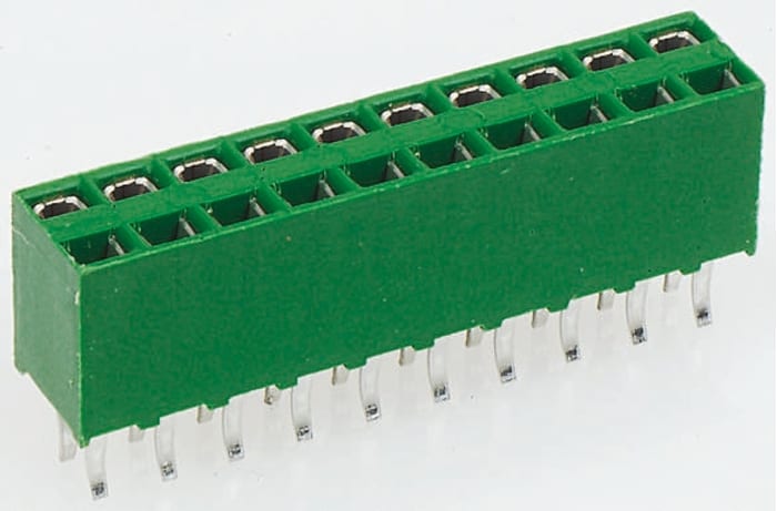 TE Connectivity Straight Through Hole Mount PCB Socket, 6-Contact, 2-Row, 2.54mm Pitch, Solder Termination