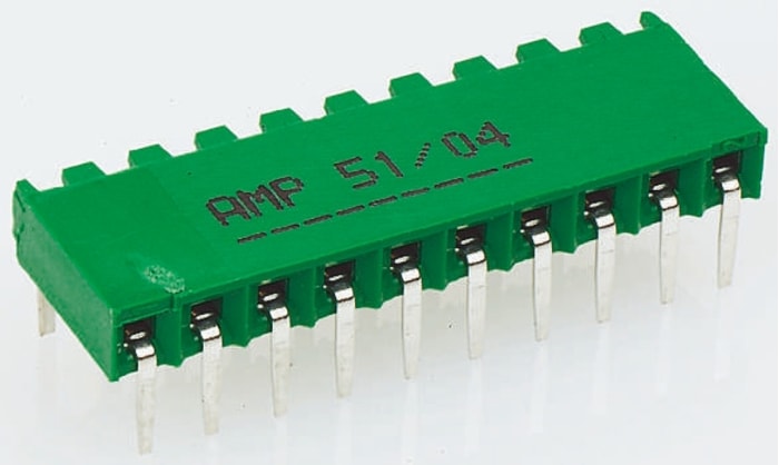 TE Connectivity Right Angle Through Hole Mount PCB Socket, 8-Contact, 1-Row, 2.54mm Pitch, Solder Termination