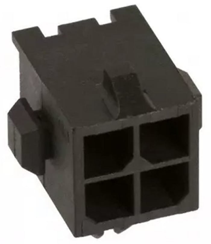 TE Connectivity Micro MATE-N-LOK Series Right Angle Through Hole PCB Header, 4 Contact(s), 3.0mm Pitch, 2 Row(s),