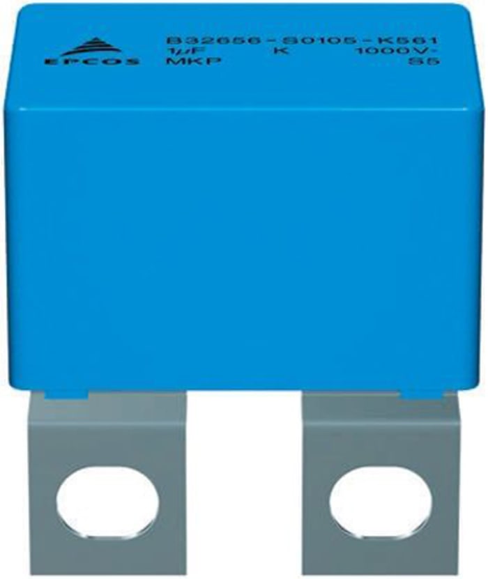 Epcos B32656S Polypropylene Film Capacitor, 1 kV dc, 480 V ac, ±10%, 1μF, Tab
