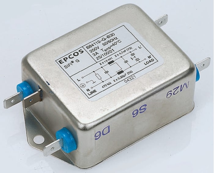 EPCOS, B84112G 10A 250 V ac 50 → 60Hz, Chassis Mount EMC Filter, Screw, Single Phase