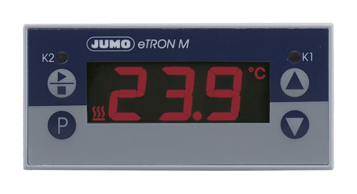 Jumo eTRON Panel Mount Thermostat, 2 Output 1 changeover contact 10A 250V / 2 open contacts 5A 250V, 230 V ac Supply