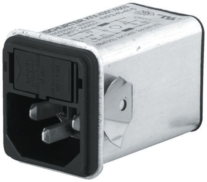 Filtre IEC Mâle C14, Montage rapide A souder,250 V c.a., 4A