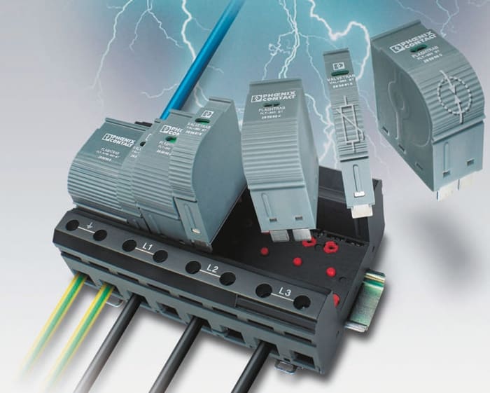 Industrial Surge Protector, 100kA, 250 V ac, DIN Rail Mount