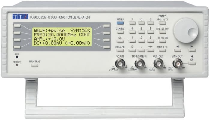 Generador de funciones Aim-TTi TG 2000, onda sinusoidal de 1mHz → 20MHZ
