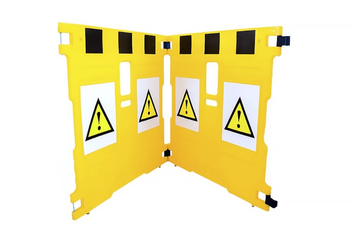 Barrière sécurité Addgards en Polyéthylène Jaune x Haut. 1.1m
