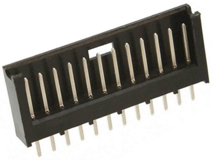 TE Connectivity AMPMODU MOD II Series Straight Through Hole PCB Header, 12 Contact(s), 2.54mm Pitch, 1 Row(s), Shrouded