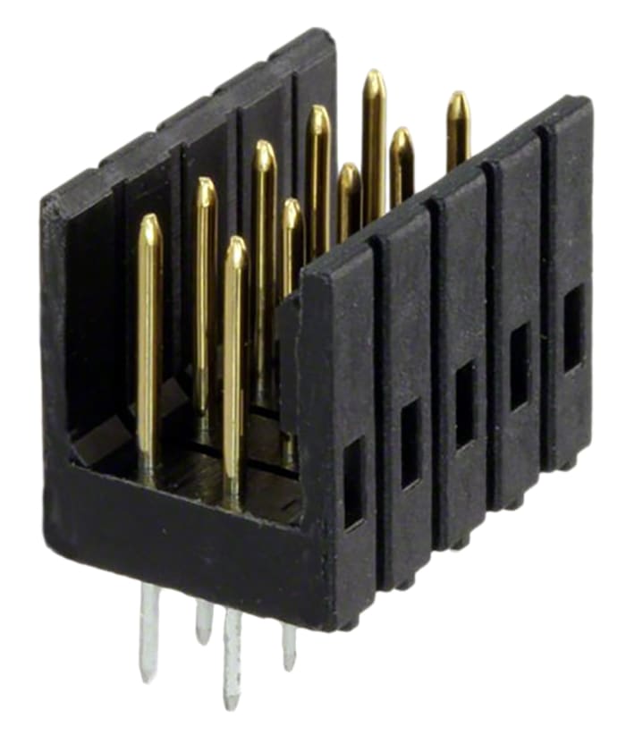 TE Connectivity AMPMODU MOD II Series Straight Through Hole PCB Header, 10 Contact(s), 2.54mm Pitch, 2 Row(s), Shrouded
