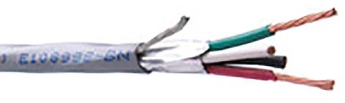 Belden 4302FE Control Cable, 4 Cores, 0.82 mm², Screened, 100m, Grey LSZH Sheath, 18 AWG
