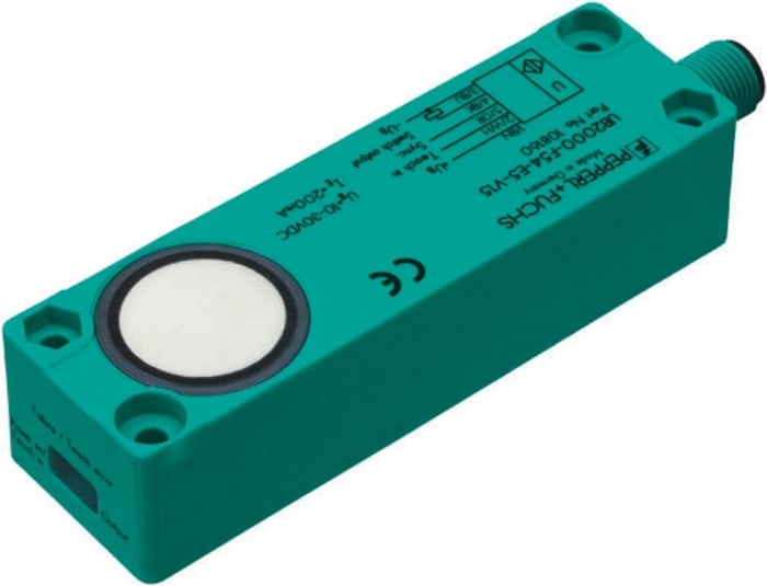Pepperl + Fuchs Ultrasonic Block Proximity Sensor, 2 m Detection, PNP NO/NC, 10 → 30 V dc