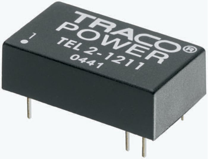TRACOPOWER TEL 2 DC-DC Converter, ±12V dc/ ±85mA Output, 36 → 72 V dc Input, 2W, Through Hole, +75°C Max Temp