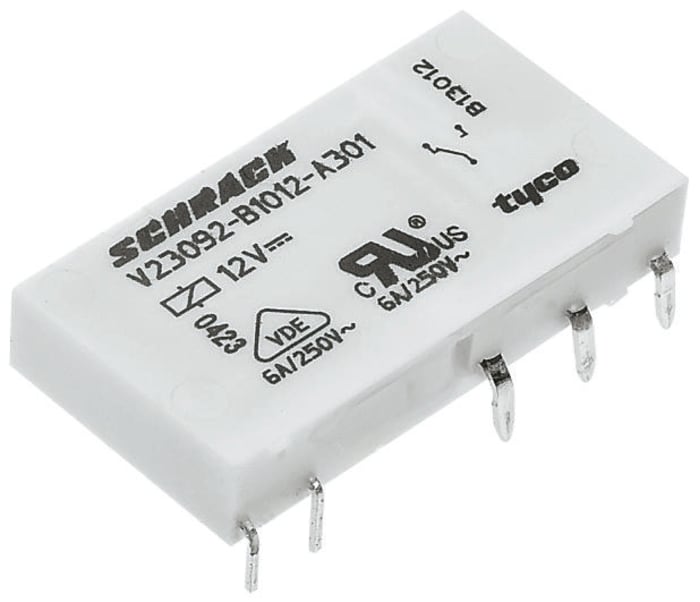 TE Connectivity PCB Mount Power Relay, 24V dc Coil, 6A Switching Current, SPDT