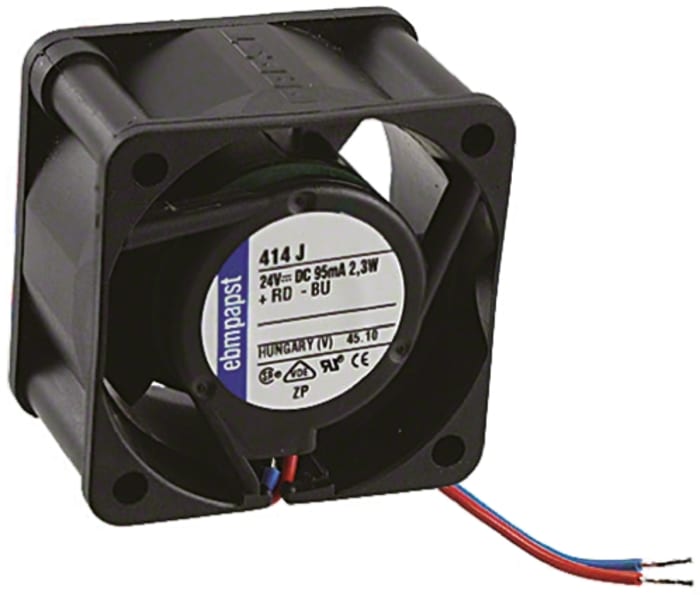 ebm-papst MB Series Axial Fan, 24 V dc, DC Operation, 19m³/h, 2.4W, 110mA Max, 40 x 40 x 25.4mm
