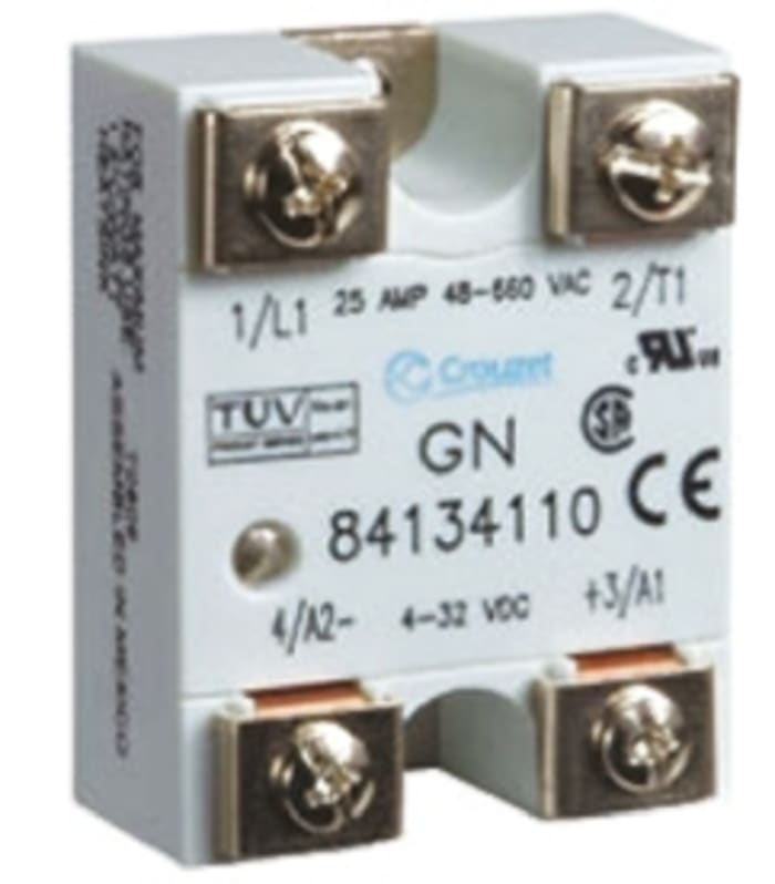 Crouzet Solid State Relay, 25 A Load, Chassis Mount, 280 V Load, 32 V Control