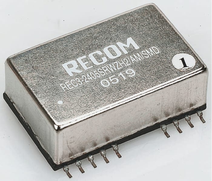 Recom REC3 DC-DC Converter, 5V dc/ 600mA Output, 9 → 36 V dc Input, 3W, Surface Mount, +85°C Max Temp -40°C Min
