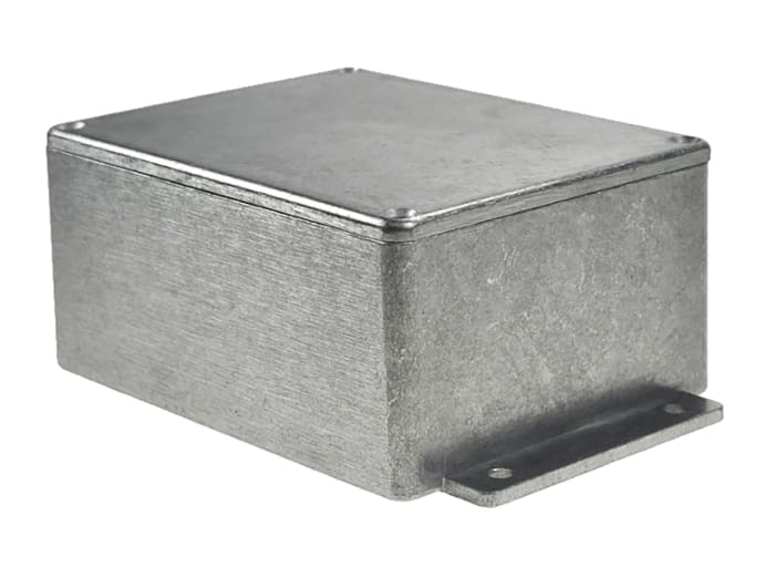 RS PRO Silver Die Cast Aluminium Enclosure, IP66 Flanged 55.2 mm, 139.8 mm, 89.7 mm