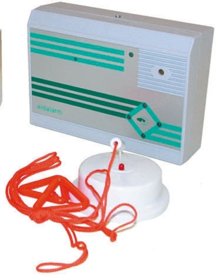 Kit Alarme Toilettes pour handicapés, Cordon à tirer / Bouton d'appel - Batterie