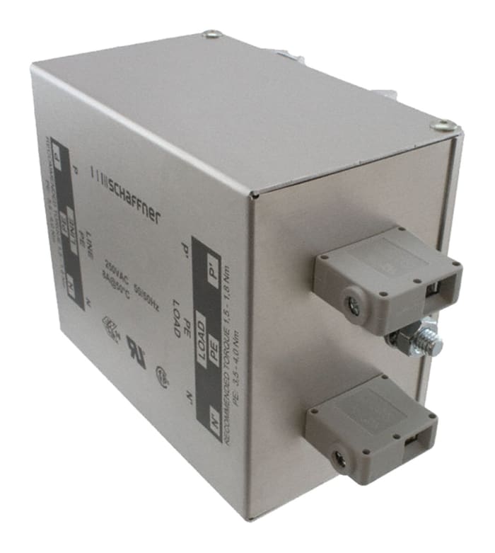Schaffner, FN2410H 60A 520 V ac 250Hz, Chassis Mount EMC Filter, Terminal Block 2 Phase