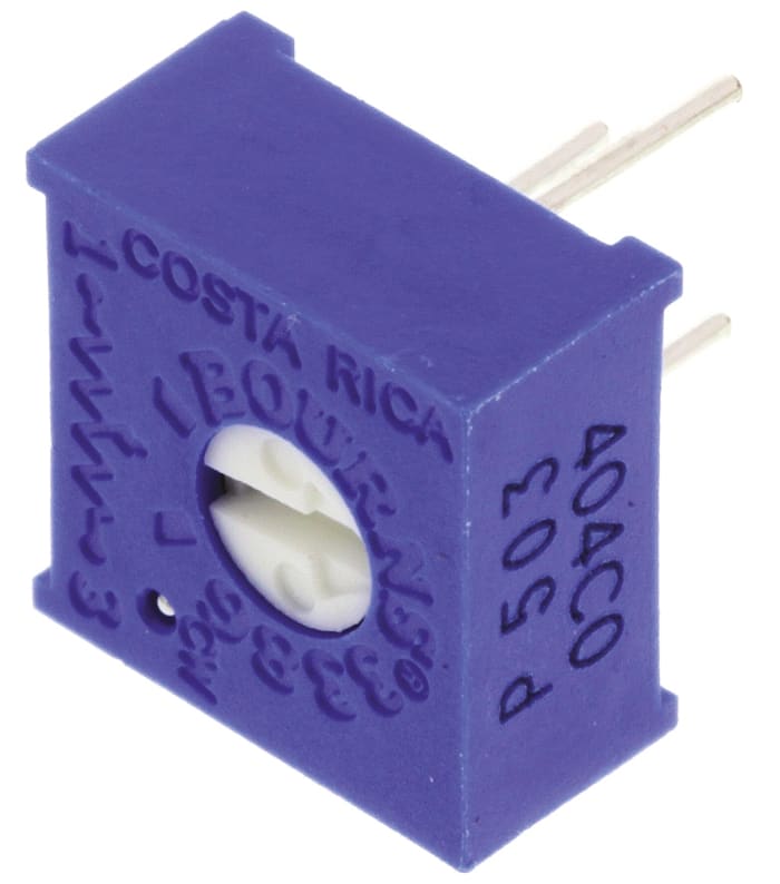 Ladicí potenciometr 50kΩ ±10% ±100ppm/°C 0.5W, Průchozí otvor, Kolík, řada: 3386 Bourns