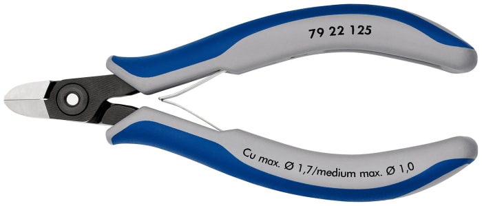 Pince coupante de côté de précision Knipex, 125 mm, capacité 1.7mm