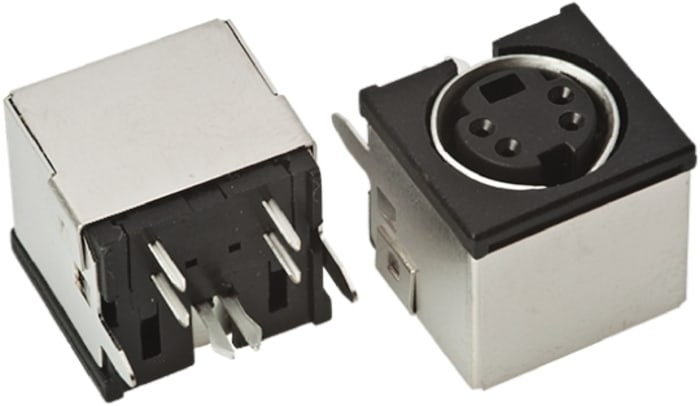 Konektor DIN, počet kontaktů: 4, Samice, velikost: miniaturní, 50 V ac/dc, orientace těla: Pravý úhel, 1A