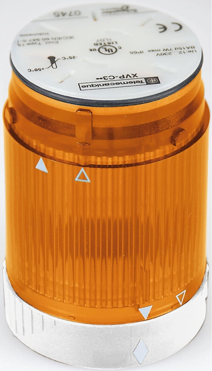 Schneider Electric XVP Series Orange Multiple Effect Beacon Unit, 250 V, Incandescent Bulb, AC, DC, IP65