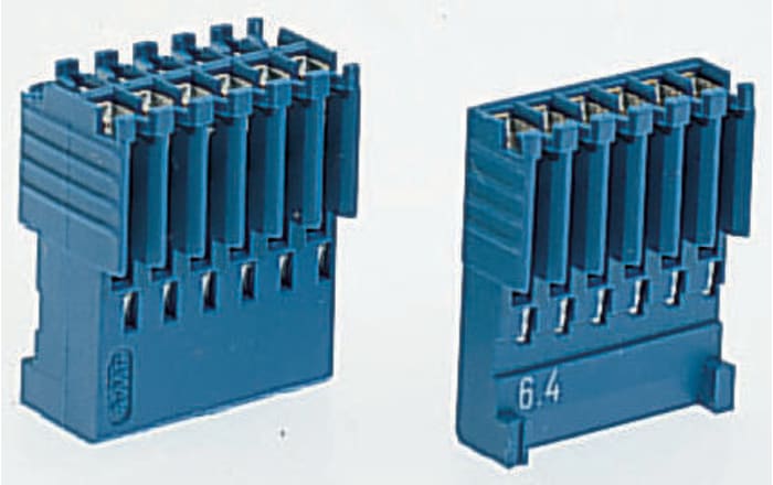TE Connectivity, AMPMODU HE14 Female Connector Housing,  2.54 mm Pitch,  6 Way,  2 Row Straight