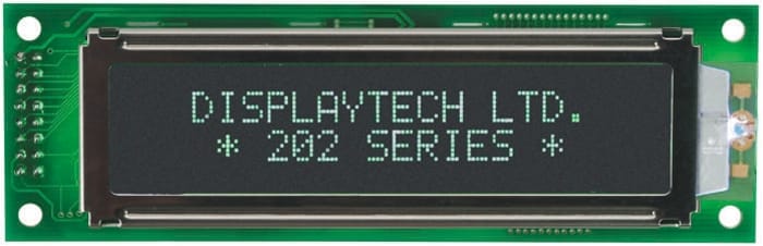 Monochromatický LCD displej Alfanumerické, podsvícení LED, Transflektivní, Displaytech