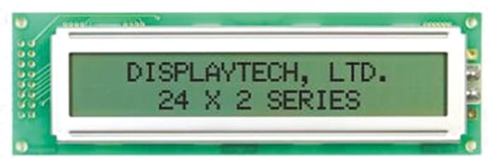 Displaytech 242A-BC-BC Alphanumeric LCD Display, Yellow on Green, 2 Rows by 24 Characters, Transflective
