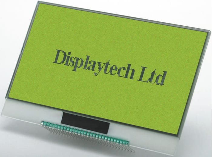 Displaytech 64128COG-BA-BC Graphic LCD Display, Yellow on Green, Reflective