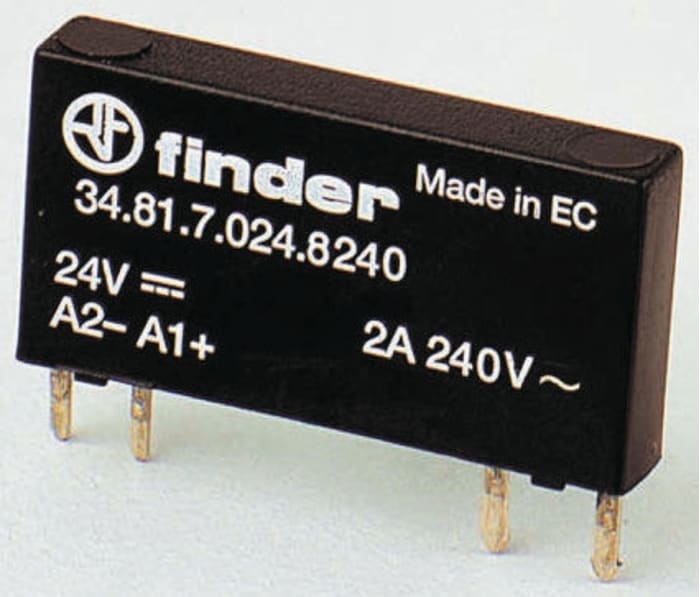 Finder 34 Series Solid State Relay, 2 A Load, PCB Mount, 240 V ac Load, 72 V Control